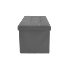 Footrest ottoman and modern gray cube-shaped container