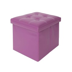 Pouf cube de rangement de style moderne violet lilas