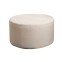 Footstool in beige round fabric for...