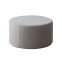 Round gray footrest ottoman in padded...