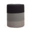 Round padded ottoman with black gray...
