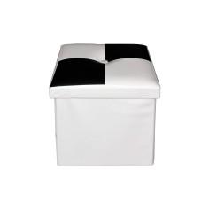 Modern black and white cube storage pouf