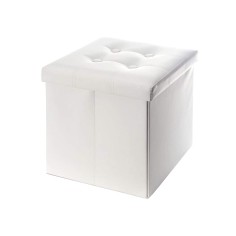 Puf blanco de estilo moderno para sala de estar