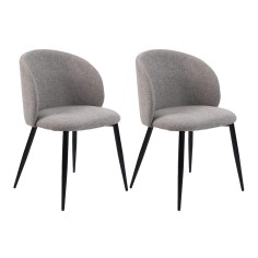 Cordia - Conjunto de 2 sillas de comedor gris tórtola