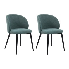 Festuca - Ensemble de 2 chaises de salon vert aqua