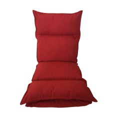 Red reclining armchair coated with polyester