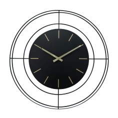Horloge murale noire et jaune de style moderne