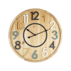 Scandinavian style clock with colorful numbers