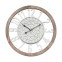 White and brown shabby clock with...