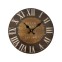 Round wooden clock in industrial and...