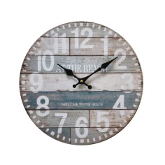 Vintage blue and white pickled wall clock