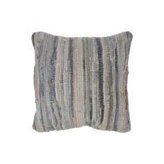 Armud - Square cushion with beige and blue striped pattern