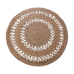 Round jute rug for home or balcony