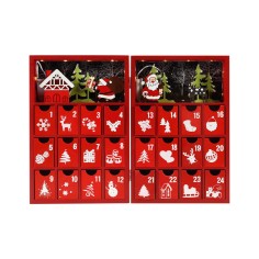 Emblica - Red Advent calendar with 24 drawers and lights