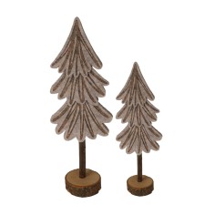 Pisonia - Ensemble de 2 arbres décoratifs en feutre gris et marron