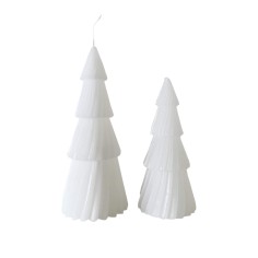 Larix - Ensemble de 2 bougies blanches en forme d'arbre de Noël