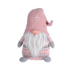 Butoir de porte gnome de Noël rose et décoratif