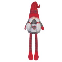 Gnome de Noël cale-porte décoratif féminine avec longues jambes