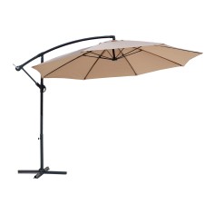 Dadel - Parasol de terrasse beige avec bras latéral