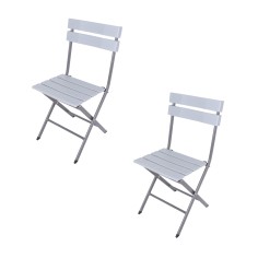 Caucho - Ensemble de 2 chaises gain de place pour jardin ou camping