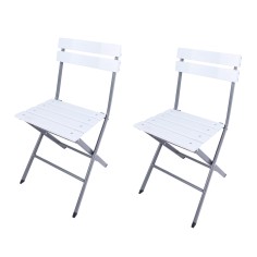 Abies - Ensemble de 2 chaises pliantes pour jardin ou balcon