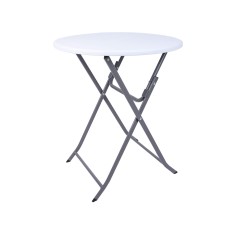 Taiuva - Tavolino pieghevole bianco e grigio per casa o camping