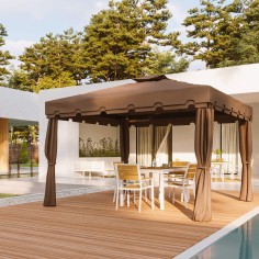 Nuxia - 3x3 gazebo with side panels and mosquito net