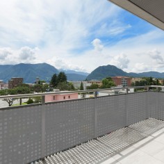 Abelia - Copertura per balcone in polietilene grigio 75x600 cm