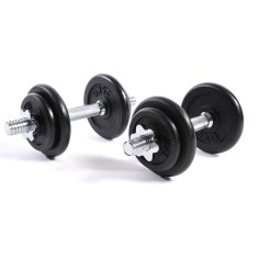 Weight and dumbbell kit with plastic case