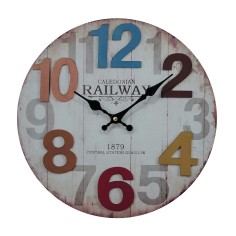 Wall clock with colorful numbers