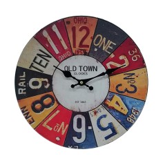 Colorful industrial hanging clock