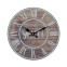 Wood-colored wall clock with Roman...