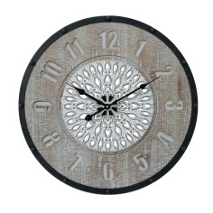 Boho chic wall clock with decorated dial