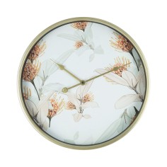 Reloj colgante retro con estampado floral