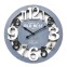 White and gray wall clock with large...