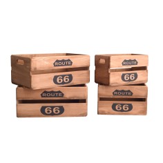 Set de 4 cajas de madera para fruta y decoupage