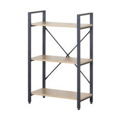 Open shelf in metal and wood with 3 shelves