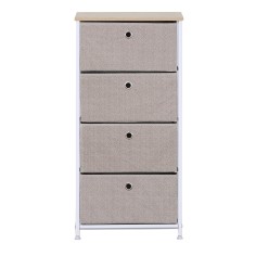 Multipurpose chest of drawers with 4 folding fabric drawers