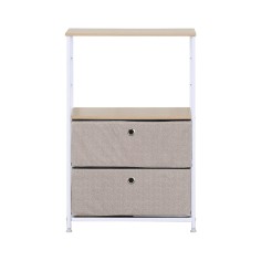 Storage cabinet with 2 folding drawers and a shelf