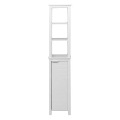 Tall bathroom cabinet with one door and 3 shelves