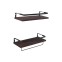 Set of 2 wooden and metal shelves for...