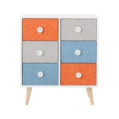 Mueble con 6 cajones de colores de estilo moderno