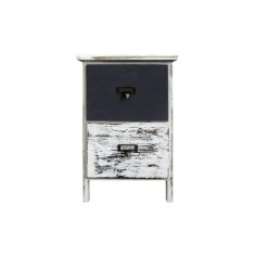 Small antique gray bedside table with 2 drawers