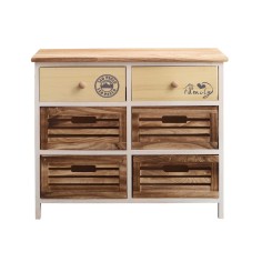 Beige country chic chest of drawers decorated with lettering