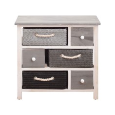 Modern white and gray cabinet with 6 baskets
