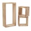 Set of 3 shelves in light wood cube...