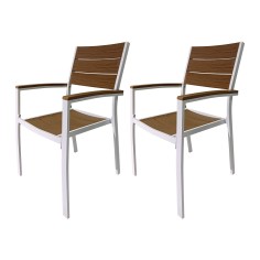 Copal - Ensemble de 2 chaises modernes en aluminium pour l'extérieur