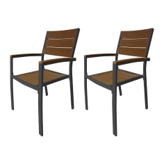 Calden - Conjunto de 2 sillas de jardín de estilo moderno