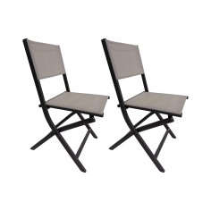 Murici - Ensemble de 2 chaises pliantes en aluminium