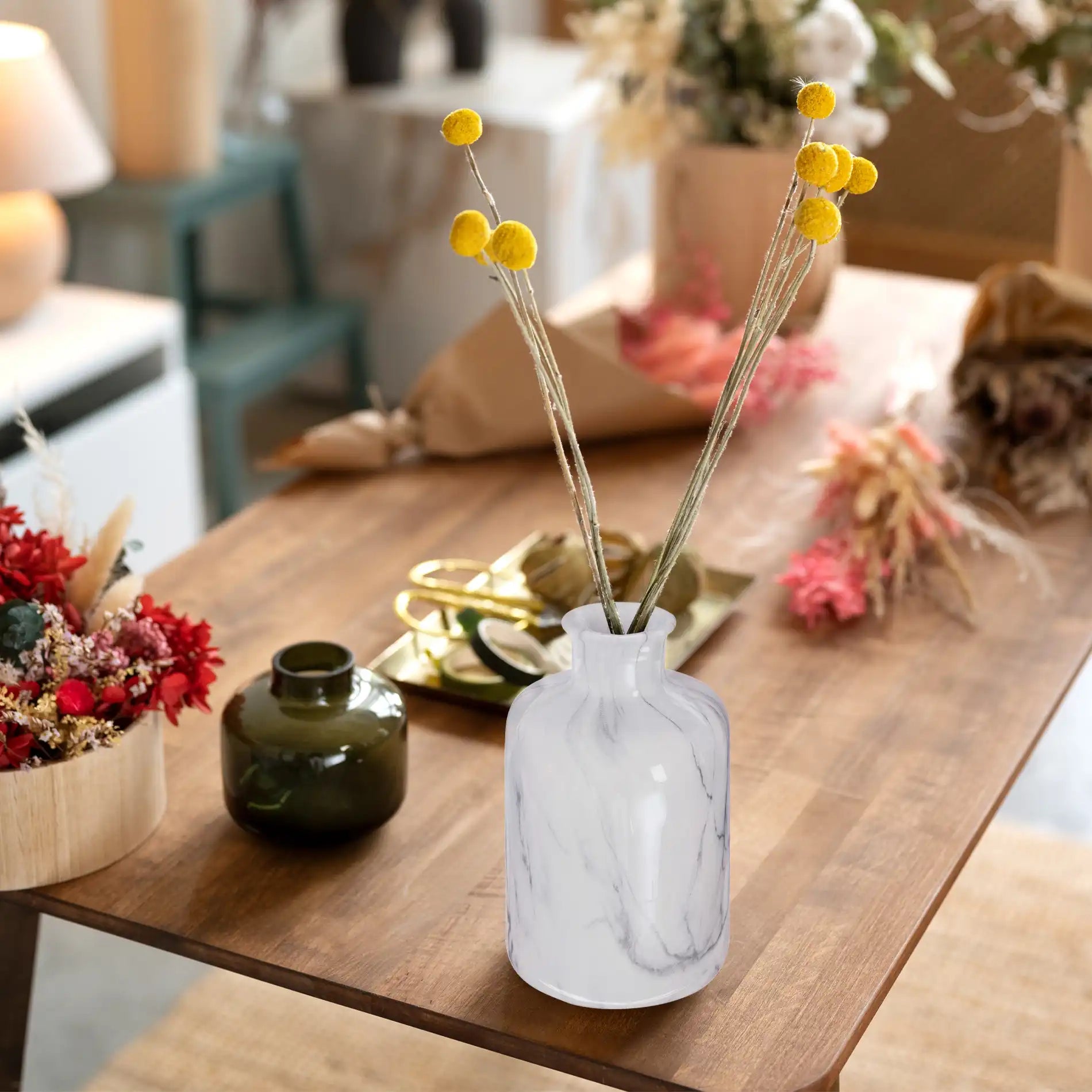 Deodar - Vaso decorativo in dolomite a effetto marmo